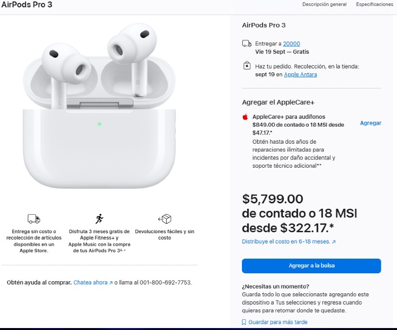 precio de losairpods-pro-3