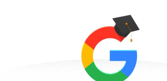 Imagen del logo de google con un birrete, representando a su versión Google Académico