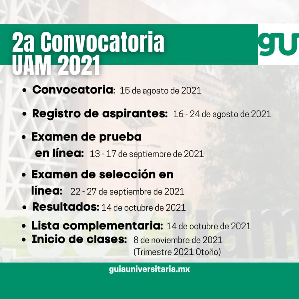 Uam Convocatoria Requisitos Y Registro Para El 2º Proceso De