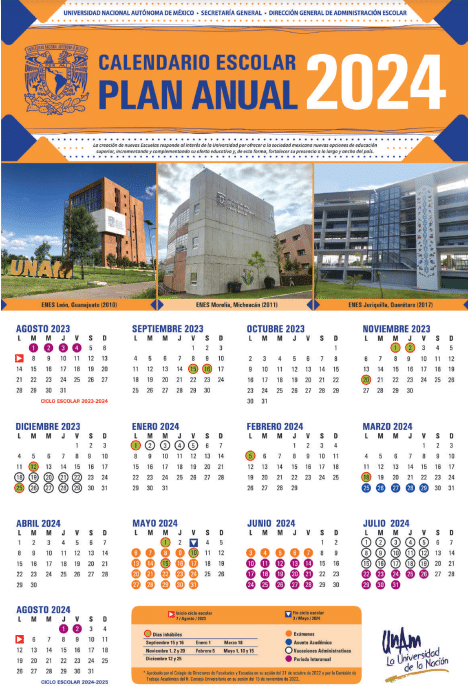 Calendario UNAM: regreso a clases plan semestral y anual