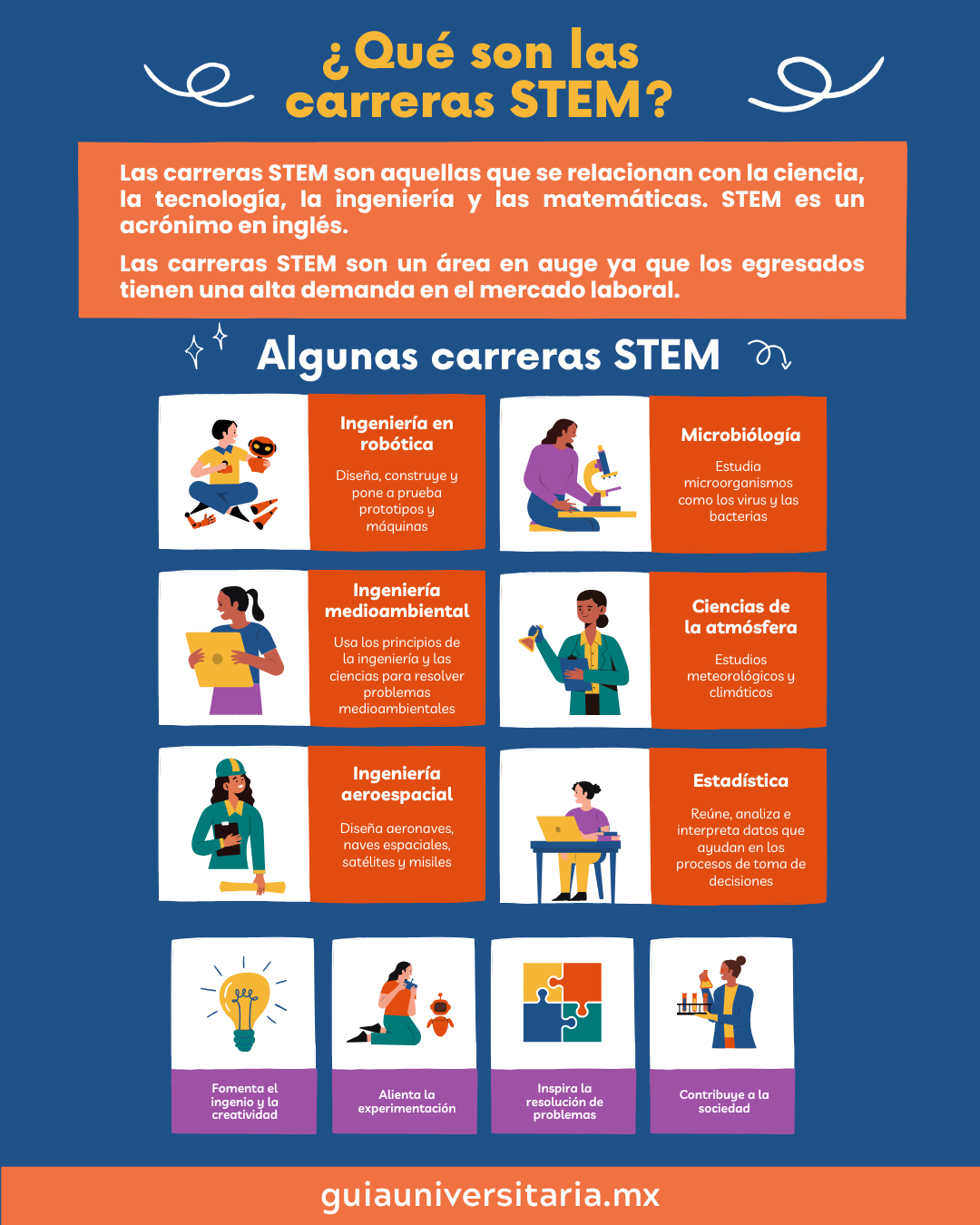 infografía sobre carreras STEM