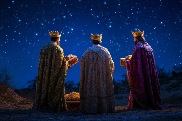 Imagen que muestra a los tres reyes magos llevando regalos al niño dios. Aquí algunos datos curiosos sobre ellos