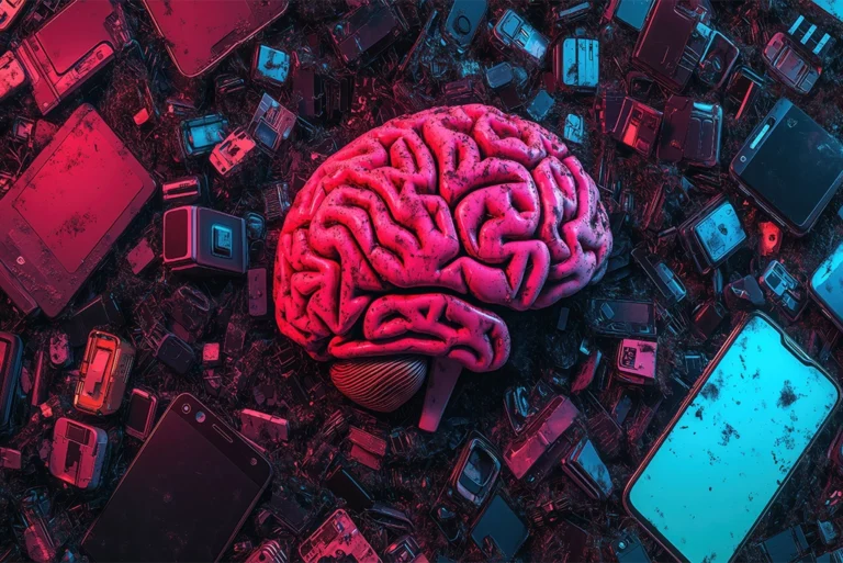 Ilustración sobre cómo la podredumbre cerebral puede afectar la estructura del cerebro+