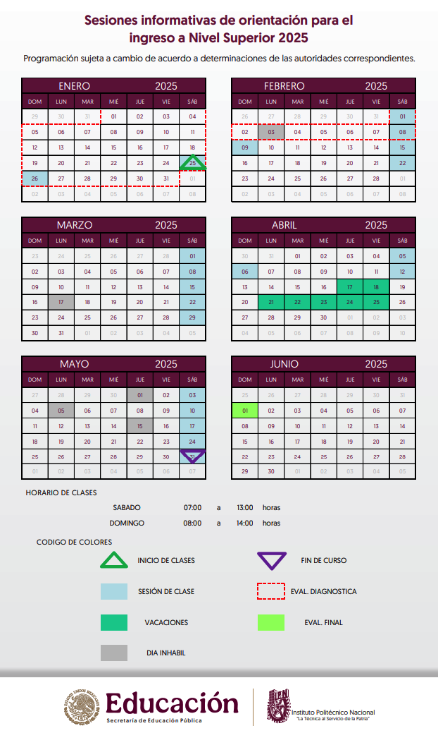 calendario curso IPN