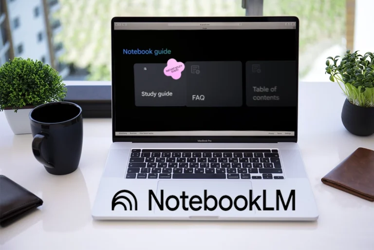 Computadora que muestra la nueva app de Google que te ayuda a estudiar con IA