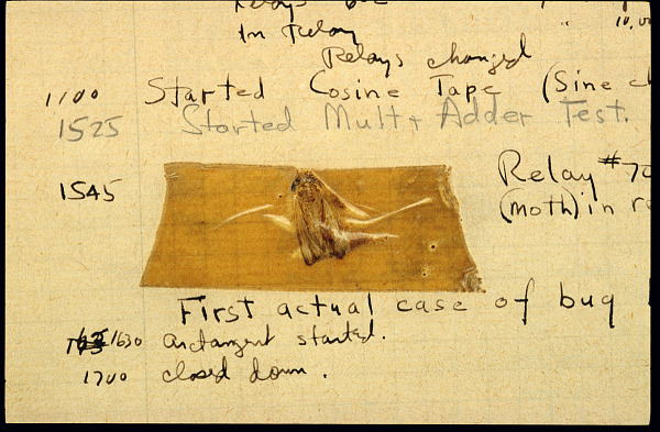 Bug informático documentado en el libro de registro de la Universidad de Harvard.