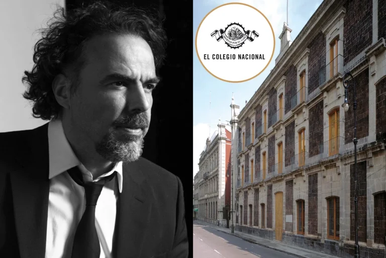 Alejandro González Iñárritu en El Colegio Nacional: El cineasta mexicano durante su discurso como nuevo miembro de la institución académica más prestigiosa de México.