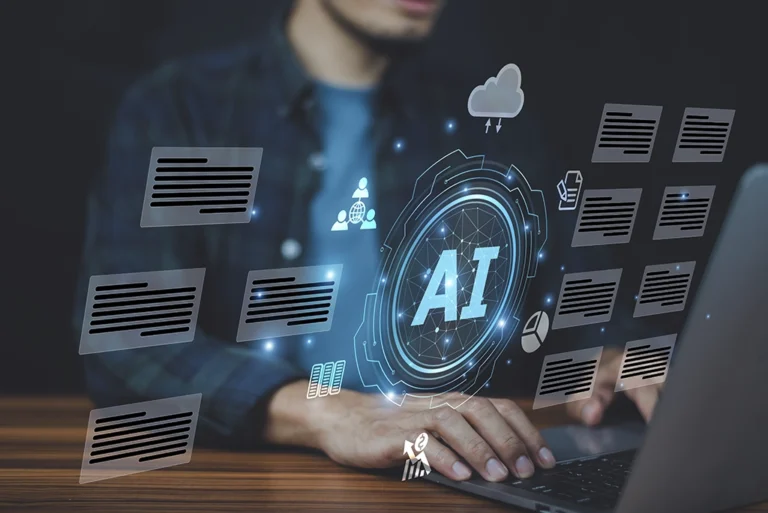 Estudiante utilizando inteligencia artificial para realizar tareas con IA, evitando errores comunes en el proceso.