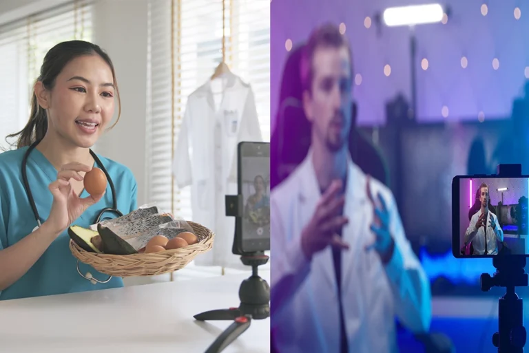 Regulación de China a influencers, mostrando a un creador de contenido frente a cámara, uno de China y otro de Occidente para contrastar las medidas regulatorias.