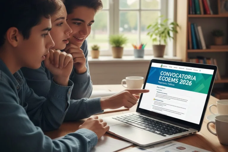 Jóvenes eligiendo opciones de prepas para su ingreso a la preparatoria con la convocatoria ECOEMS
