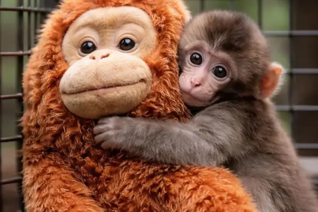 El caso viral del mono japonés Punch que abraza un peluche como contención emocional