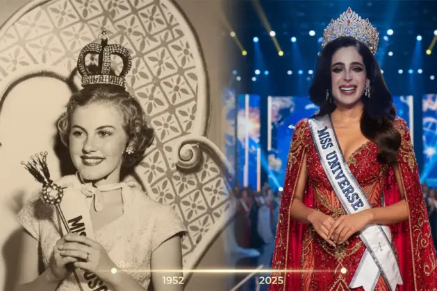 Fátima Bosch, Miss Universo 2025, sonriente con la corona, representando la evolución de Miss Universo hacia la inclusión y diversidad en los certámenes de belleza.