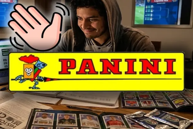 Álbum del Mundial 2030 abierto con cromos de selecciones y jugadores celebrando, es el último álbum Panini del Mundial.