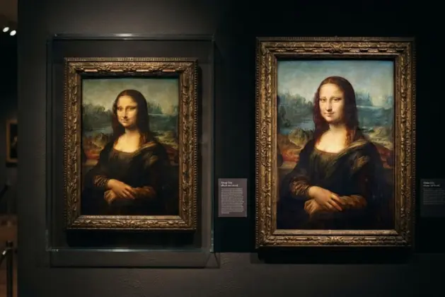 Retrato de la Mona Lisa de Leonardo da Vinci junto a su versión gemela del Museo del Prado, mostrando las dos versiones del cuadro más famoso del mundo que explican por qué existen dos Mona Lisa
